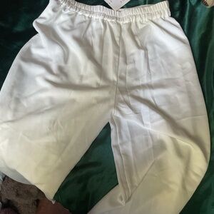 White silk shorts with elastic waistband #pants size medium